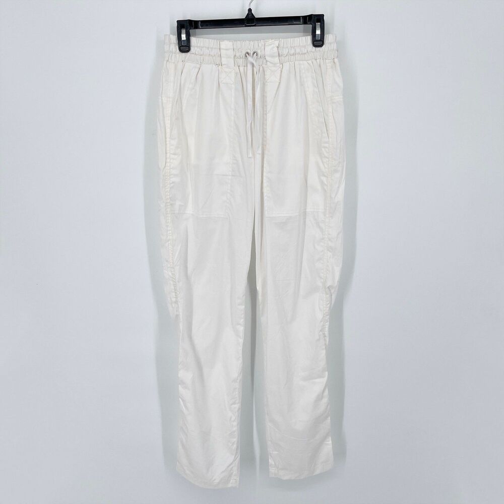 Pete & Greta By Johnny Was White Pants NEW Womens Sz 8 Elastic Waist Drawstring